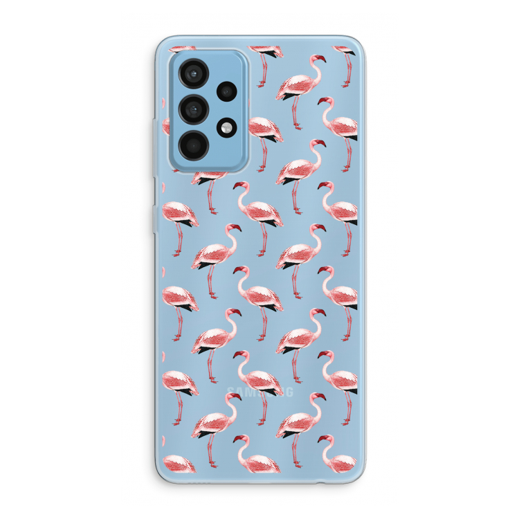 Flamingoprint groen: Samsung Galaxy A52 Transparant Hoesje
