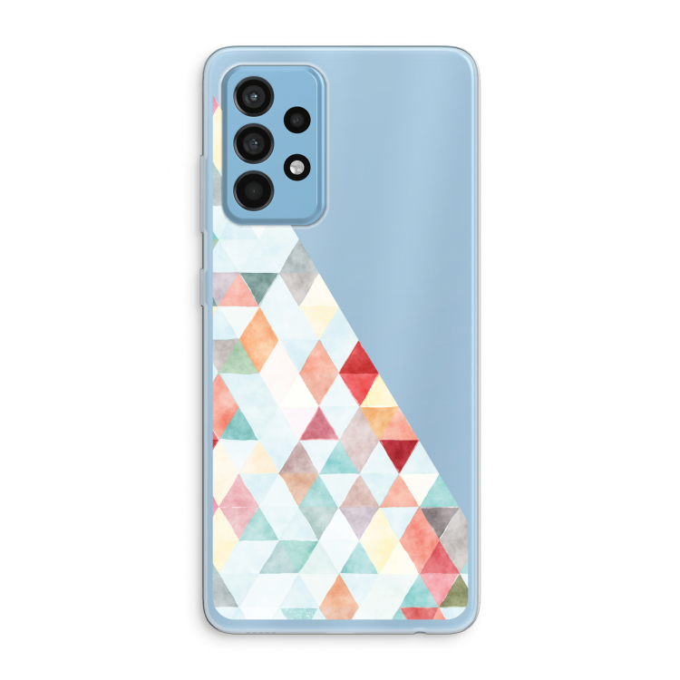 Gekleurde driehoekjes pastel: Samsung Galaxy A52 Transparant Hoesje