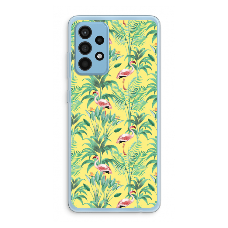 Flamingo party: Samsung Galaxy A52 Transparant Hoesje