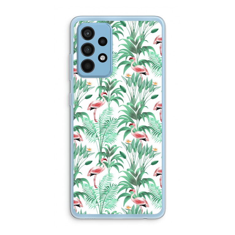 Flamingo bladeren: Samsung Galaxy A52 Transparant Hoesje