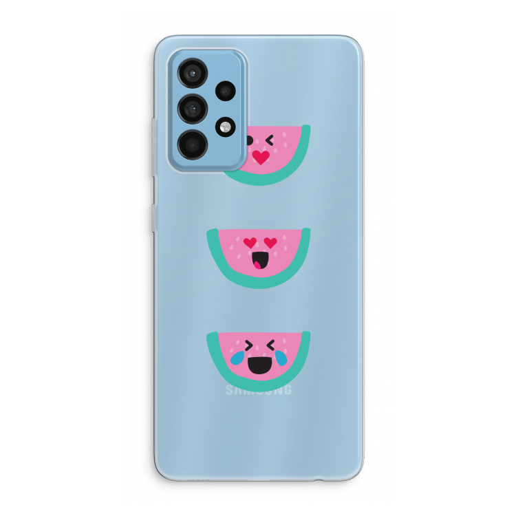 Smiley watermeloen: Samsung Galaxy A52 Transparant Hoesje