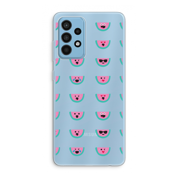 Smiley watermeloenprint: Samsung Galaxy A52 Transparant Hoesje