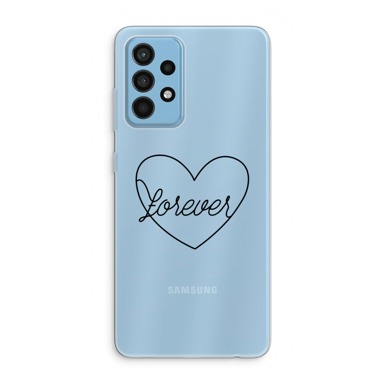 Forever heart black: Samsung Galaxy A52 Transparant Hoesje
