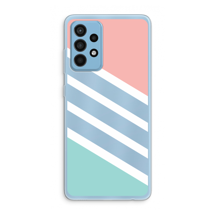 Strepen pastel: Samsung Galaxy A52 Transparant Hoesje