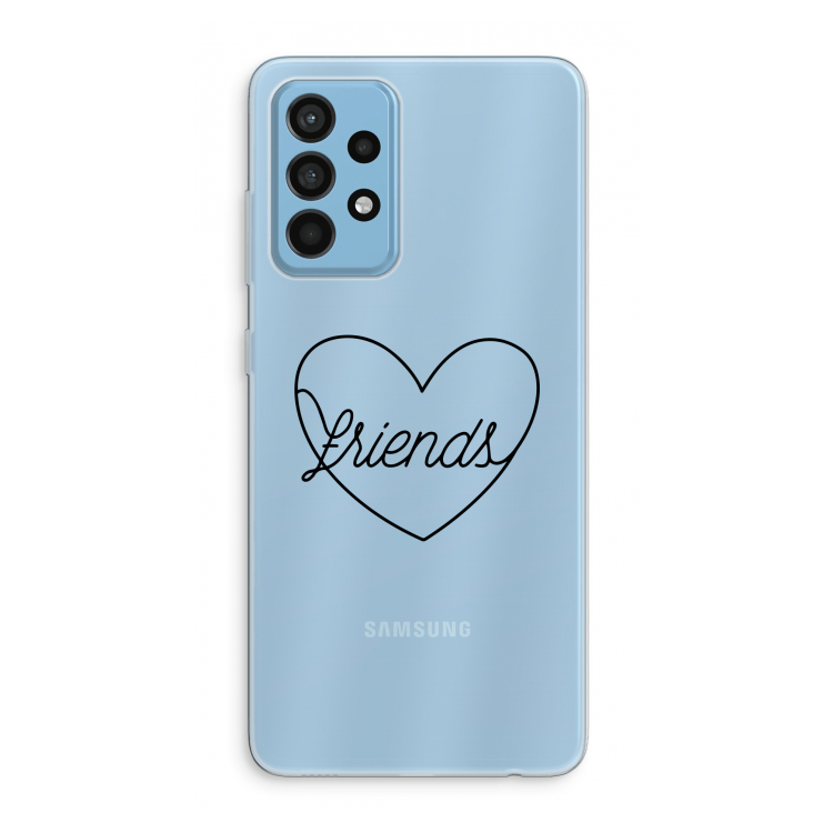 Friends heart black: Samsung Galaxy A52 Transparant Hoesje