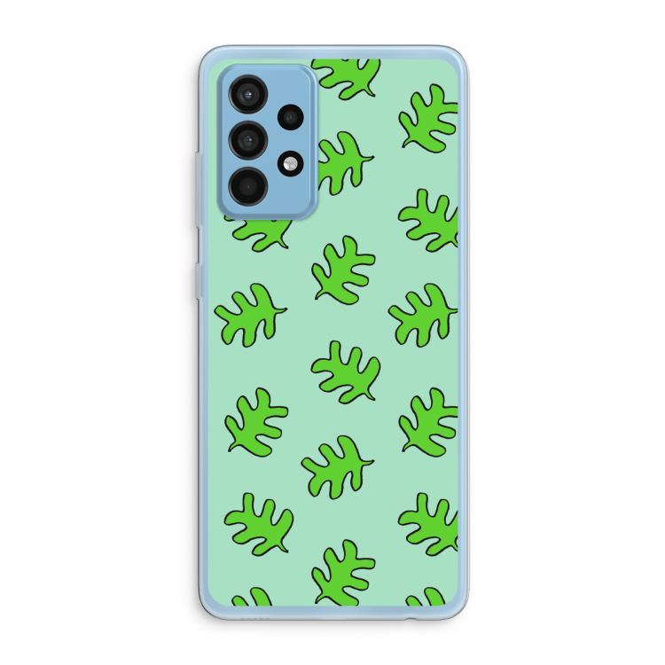 Groene blaadjes: Samsung Galaxy A52 Transparant Hoesje