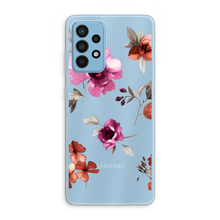 Geschilderde bloemen: Samsung Galaxy A52 Transparant Hoesje