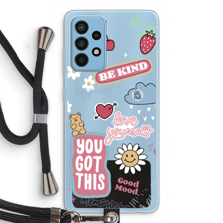 Positivity: Samsung Galaxy A52 Transparant Hoesje met koord