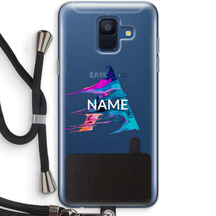 Abstract Spectrum: Samsung Galaxy A6 (2018) Transparant Hoesje met koord