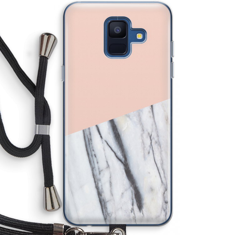 A touch of peach: Samsung Galaxy A6 (2018) Transparant Hoesje met koord