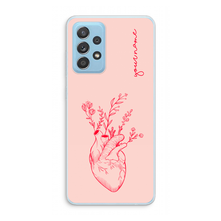 Blooming Heart: Samsung Galaxy A73 Transparant Hoesje