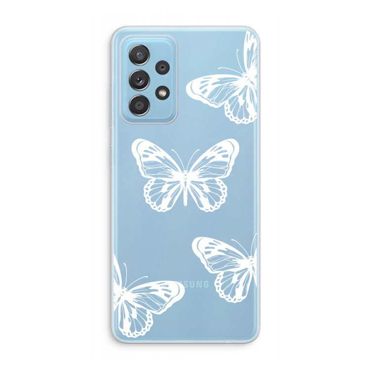 White butterfly: Samsung Galaxy A73 Transparant Hoesje