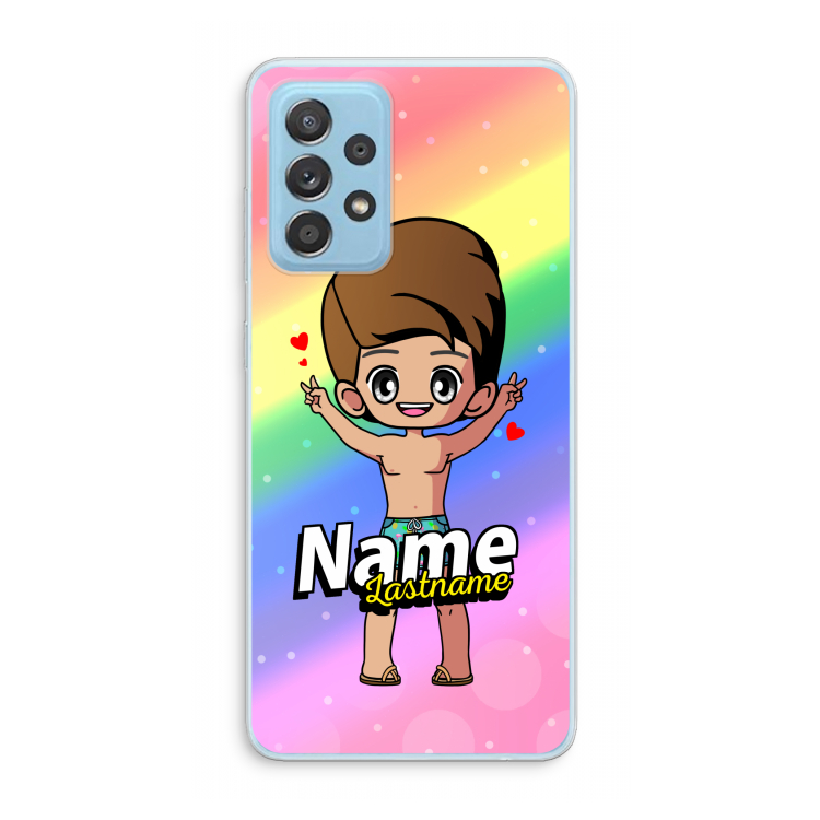 Chibi Maker man: Samsung Galaxy A73 Transparant Hoesje