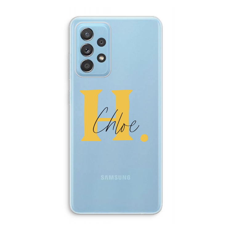 Amber Script: Samsung Galaxy A73 Transparant Hoesje