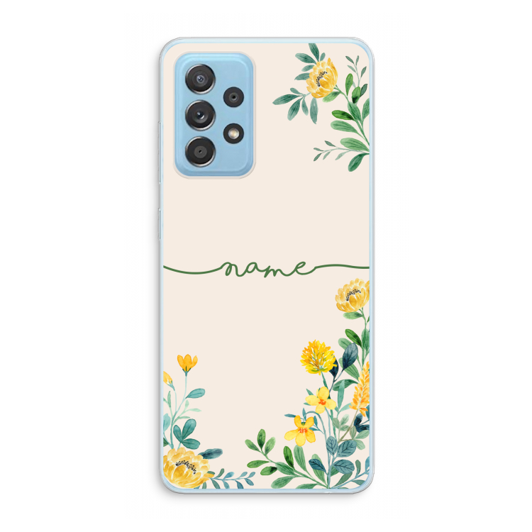 Gele bloemen: Samsung Galaxy A73 Transparant Hoesje