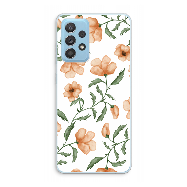 Peachy flowers: Samsung Galaxy A73 Transparant Hoesje
