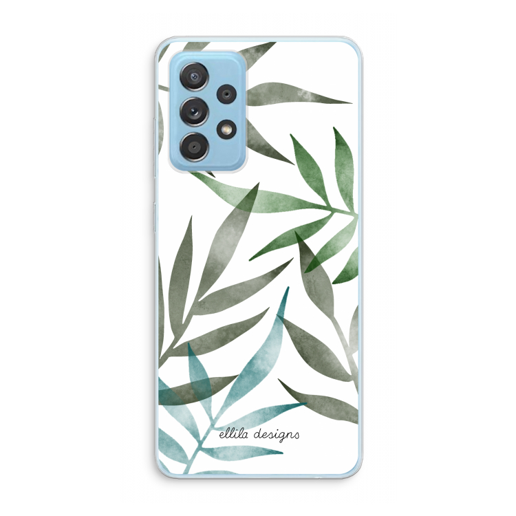 Tropical watercolor leaves: Samsung Galaxy A73 Transparant Hoesje