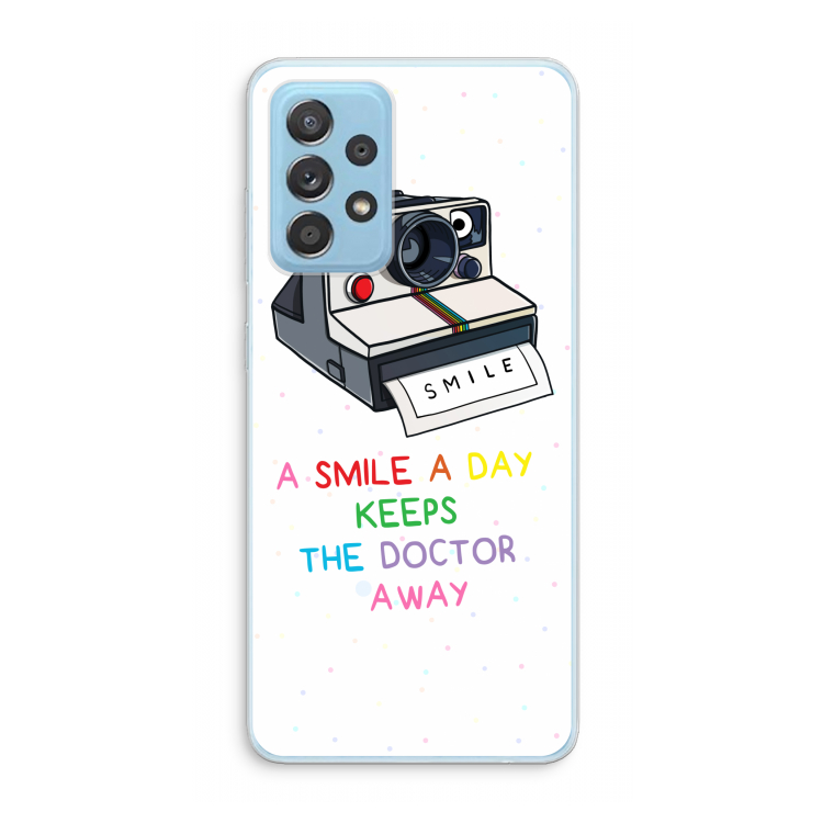 Smile: Samsung Galaxy A73 Transparant Hoesje