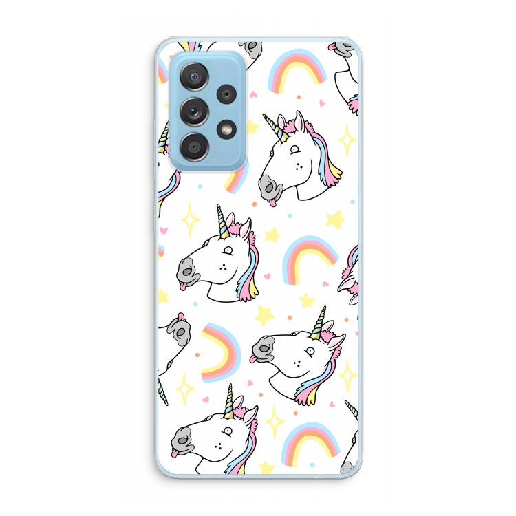 Rainbow Unicorn: Samsung Galaxy A73 Transparant Hoesje