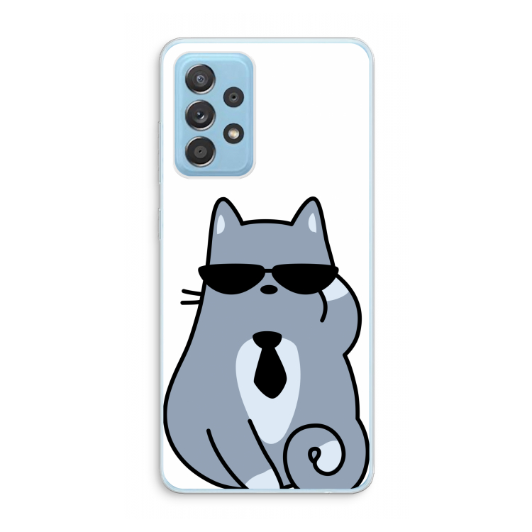 Cool cat: Samsung Galaxy A73 Transparant Hoesje