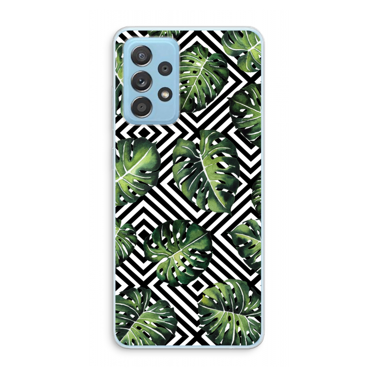 Geometrische jungle: Samsung Galaxy A73 Transparant Hoesje
