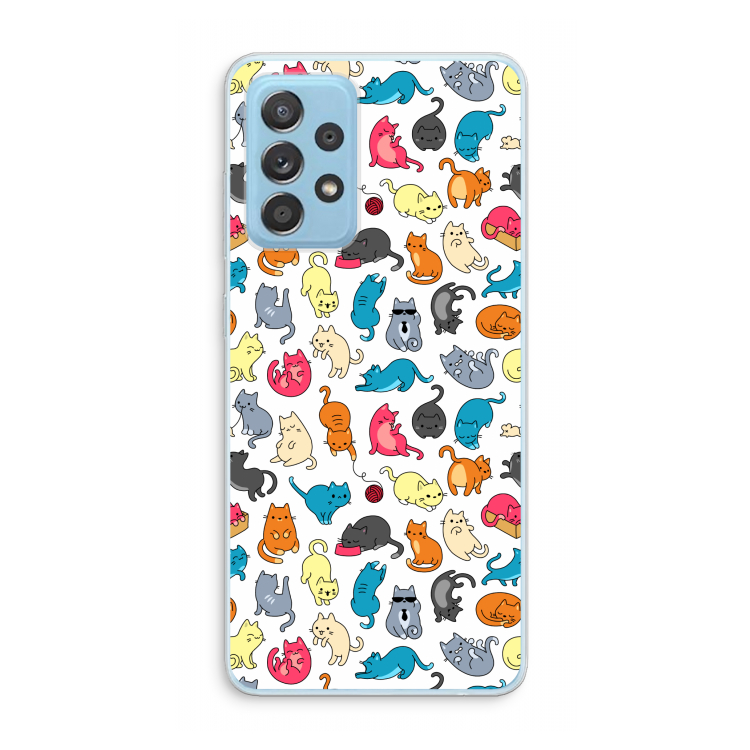 Kleurrijke katten: Samsung Galaxy A73 Transparant Hoesje