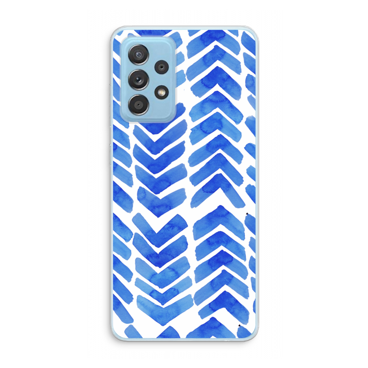 Blauwe pijlen: Samsung Galaxy A73 Transparant Hoesje