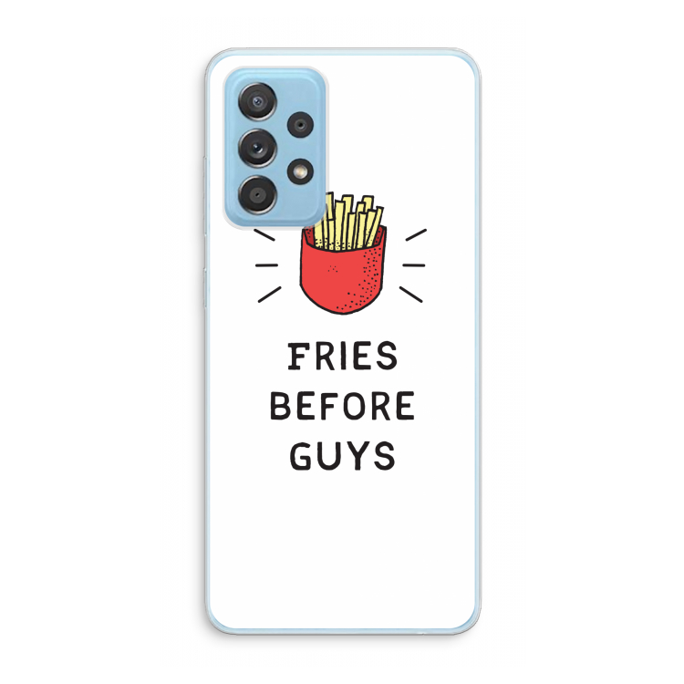 Fries before guys: Samsung Galaxy A73 Transparant Hoesje