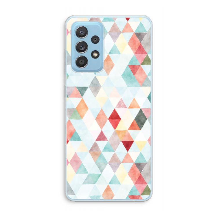 Gekleurde driehoekjes pastel: Samsung Galaxy A73 Transparant Hoesje