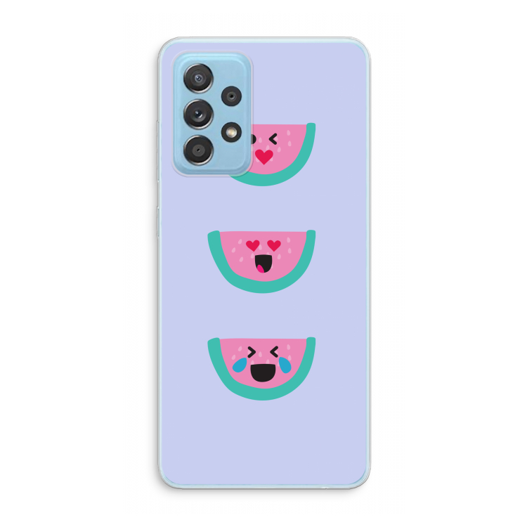 Smiley watermeloen: Samsung Galaxy A73 Transparant Hoesje