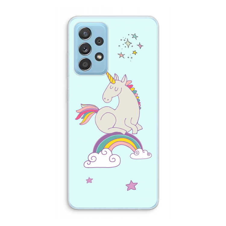 Regenboog eenhoorn: Samsung Galaxy A73 Transparant Hoesje