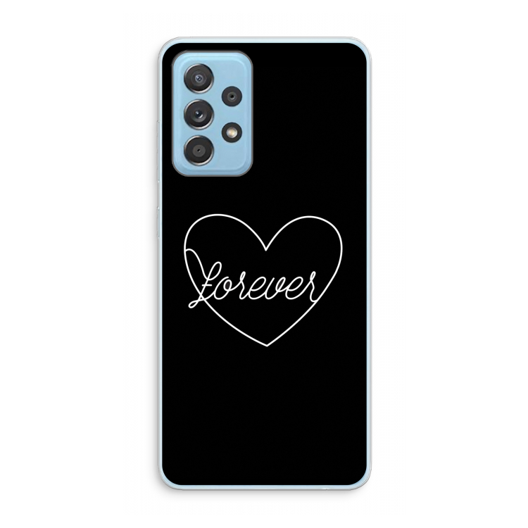 Forever heart black: Samsung Galaxy A73 Transparant Hoesje