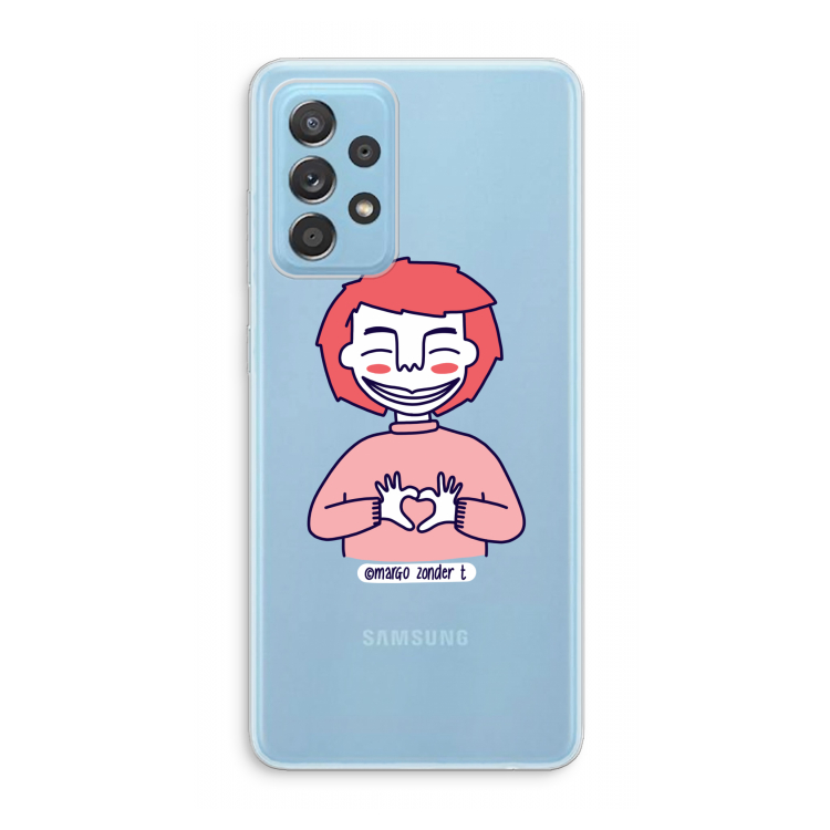 Hartje: Samsung Galaxy A73 Transparant Hoesje