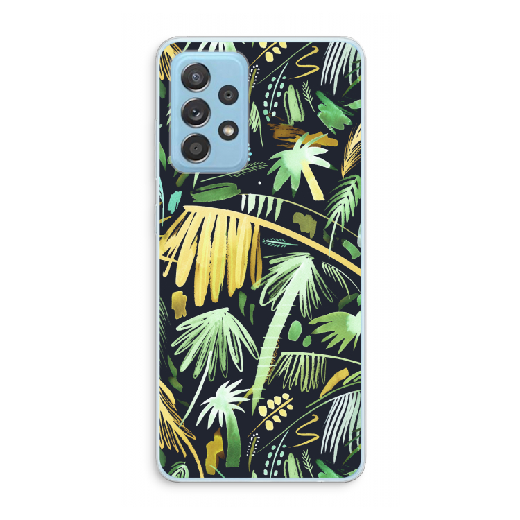 Tropical Palms Dark: Samsung Galaxy A73 Transparant Hoesje