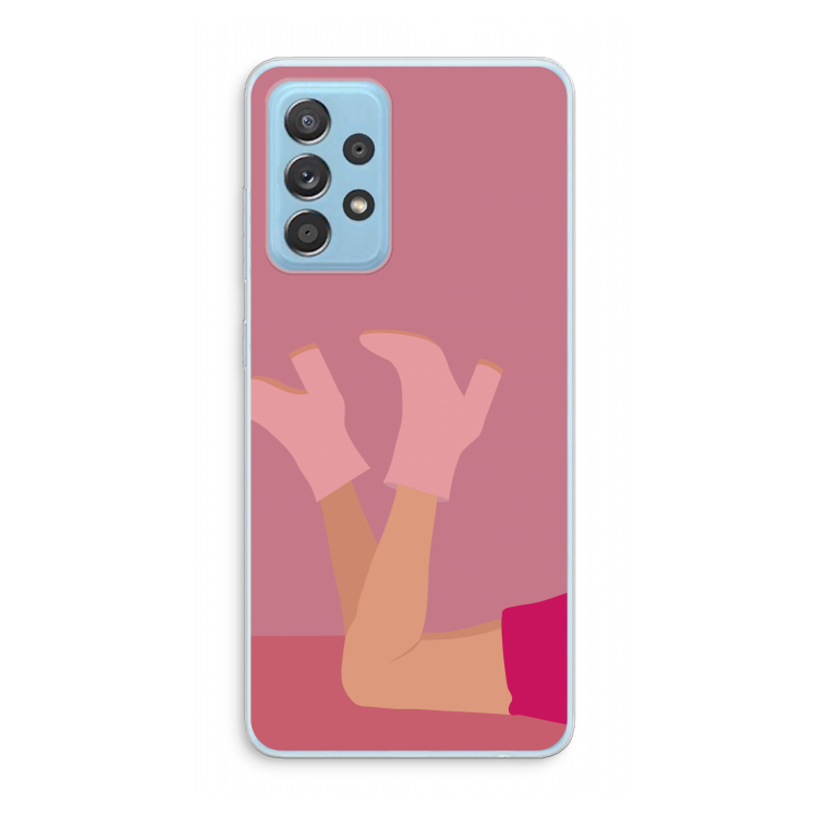 Pink boots: Samsung Galaxy A73 Transparant Hoesje