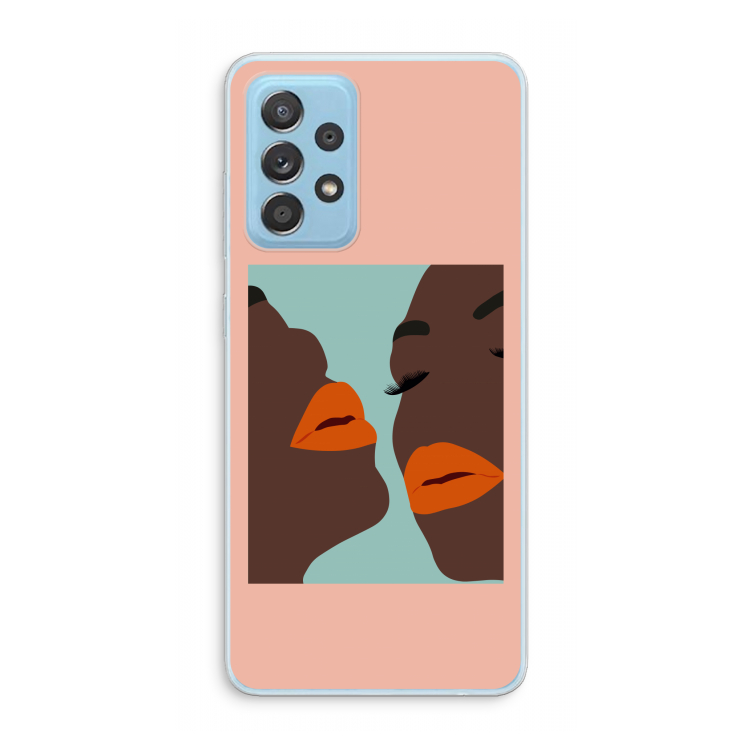 Orange lips: Samsung Galaxy A73 Transparant Hoesje