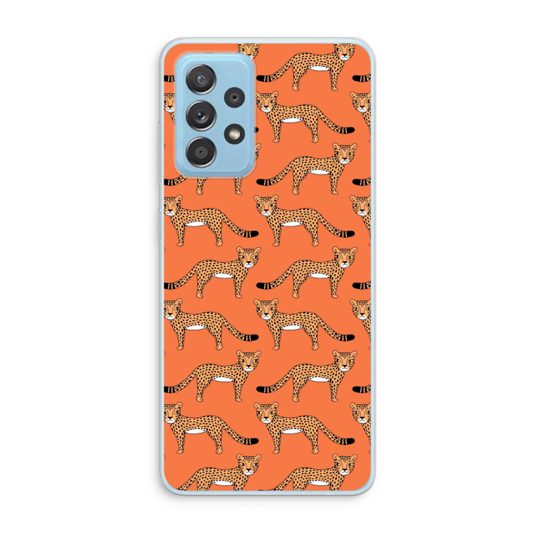 Cheetah: Samsung Galaxy A73 Transparant Hoesje