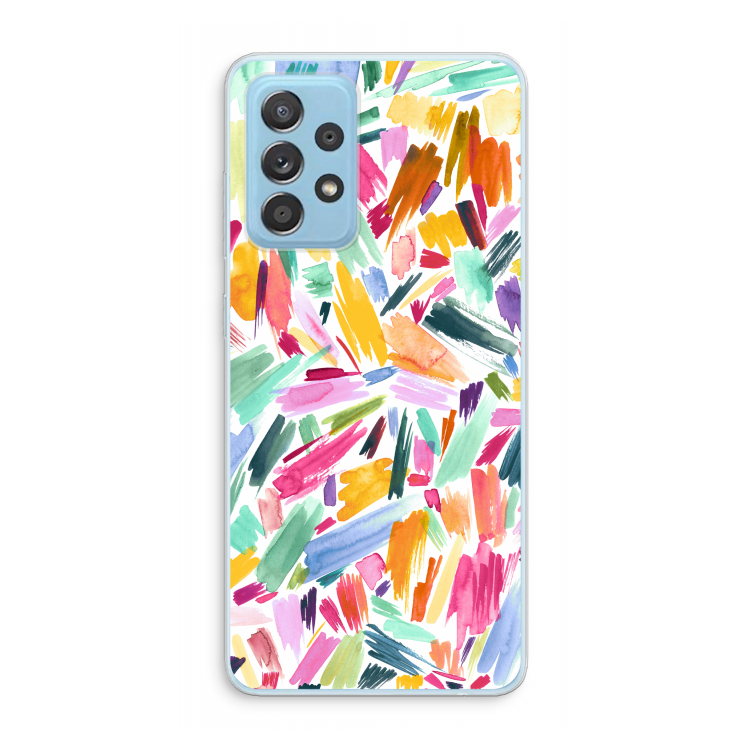 Watercolor Brushstrokes: Samsung Galaxy A73 Transparant Hoesje