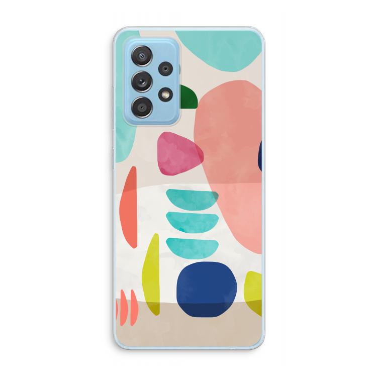 Bold Rounded Shapes: Samsung Galaxy A73 Transparant Hoesje