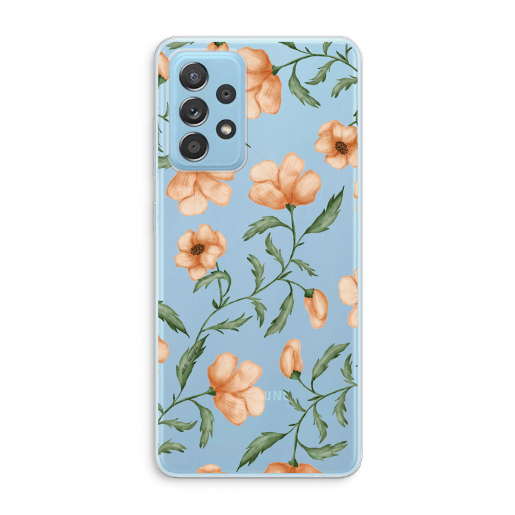 Peachy flowers: Samsung Galaxy A73 Transparant Hoesje