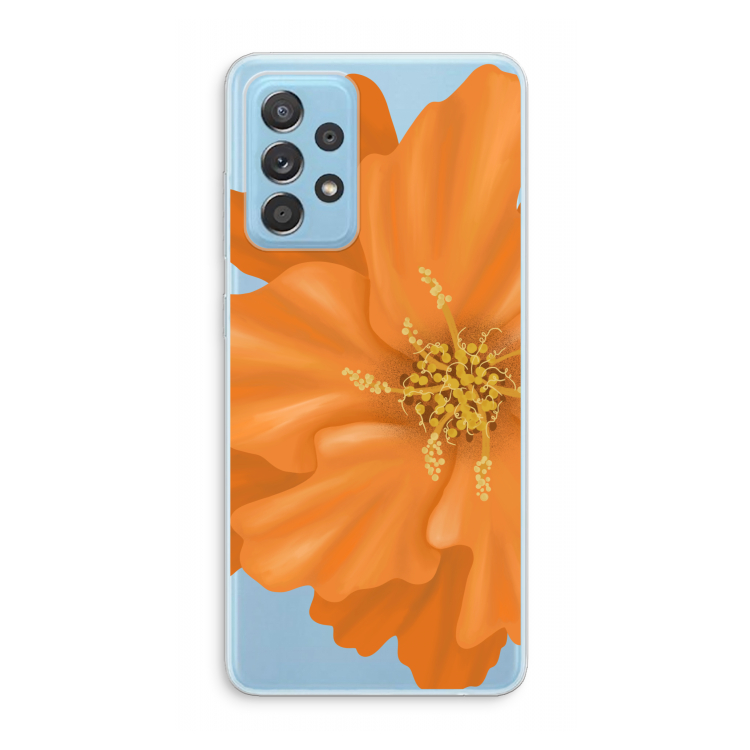 Orange Ellila flower: Samsung Galaxy A73 Transparant Hoesje