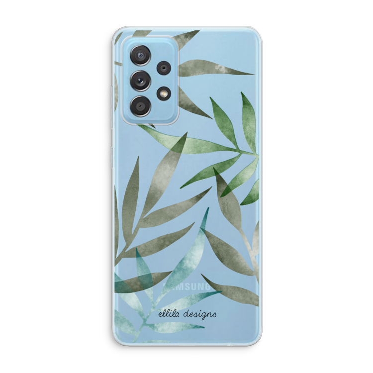 Tropical watercolor leaves: Samsung Galaxy A73 Transparant Hoesje