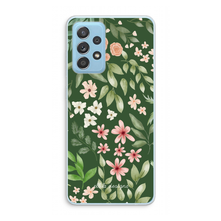 Botanical green sweet flower heaven: Samsung Galaxy A73 Transparant Hoesje