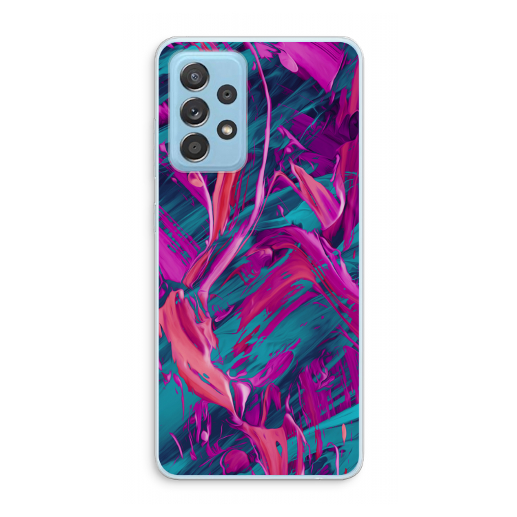 Pink Clouds: Samsung Galaxy A73 Transparant Hoesje