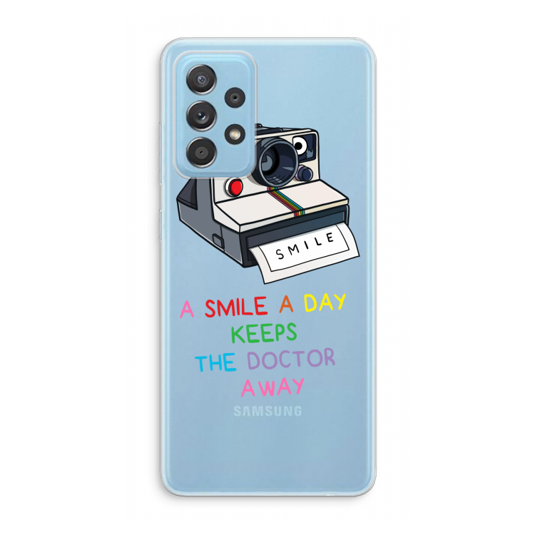 Smile: Samsung Galaxy A73 Transparant Hoesje