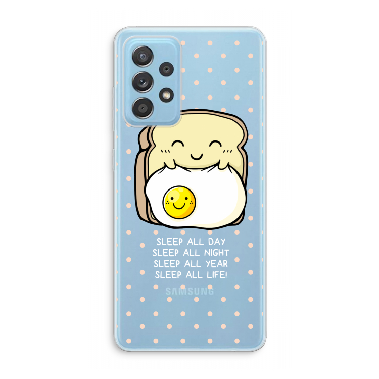 Sleep All Day: Samsung Galaxy A73 Transparant Hoesje