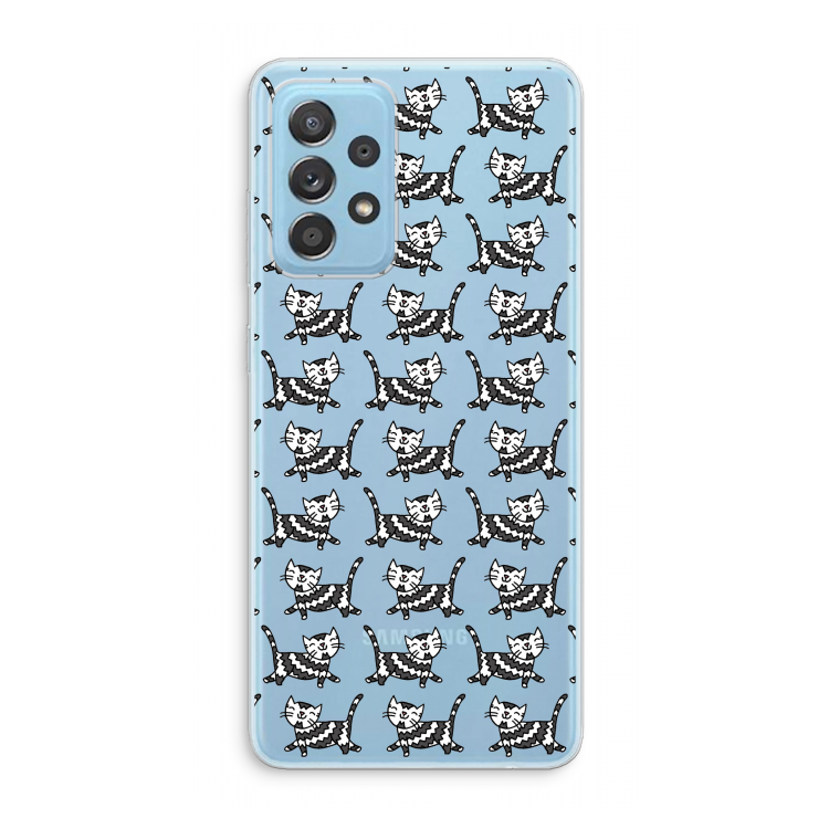 Zwarte poes: Samsung Galaxy A73 Transparant Hoesje