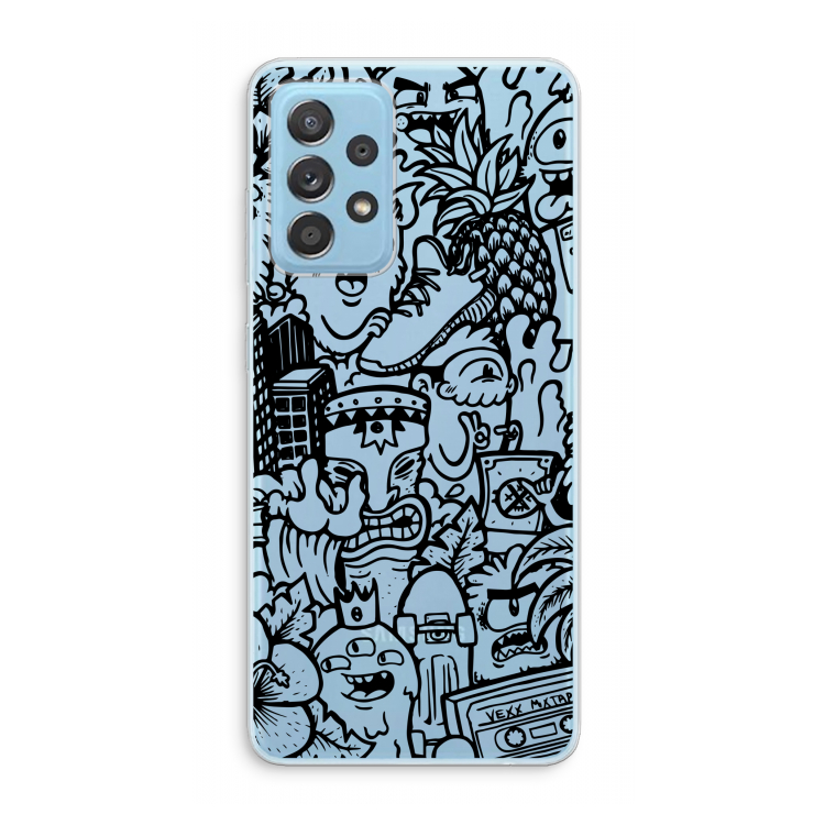 Vexx Black Mixtape: Samsung Galaxy A73 Transparant Hoesje