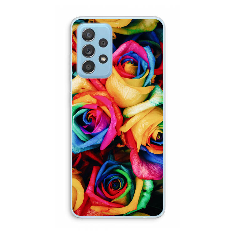 Neon bloemen: Samsung Galaxy A73 Transparant Hoesje