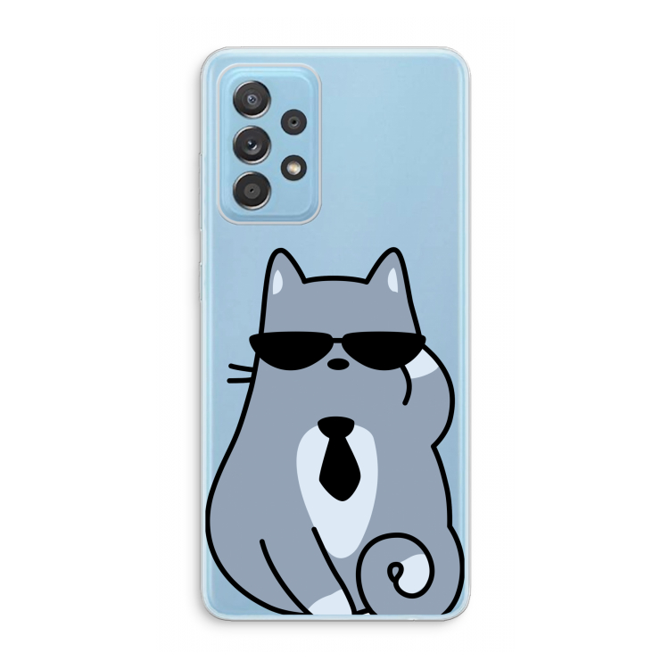 Cool cat: Samsung Galaxy A73 Transparant Hoesje